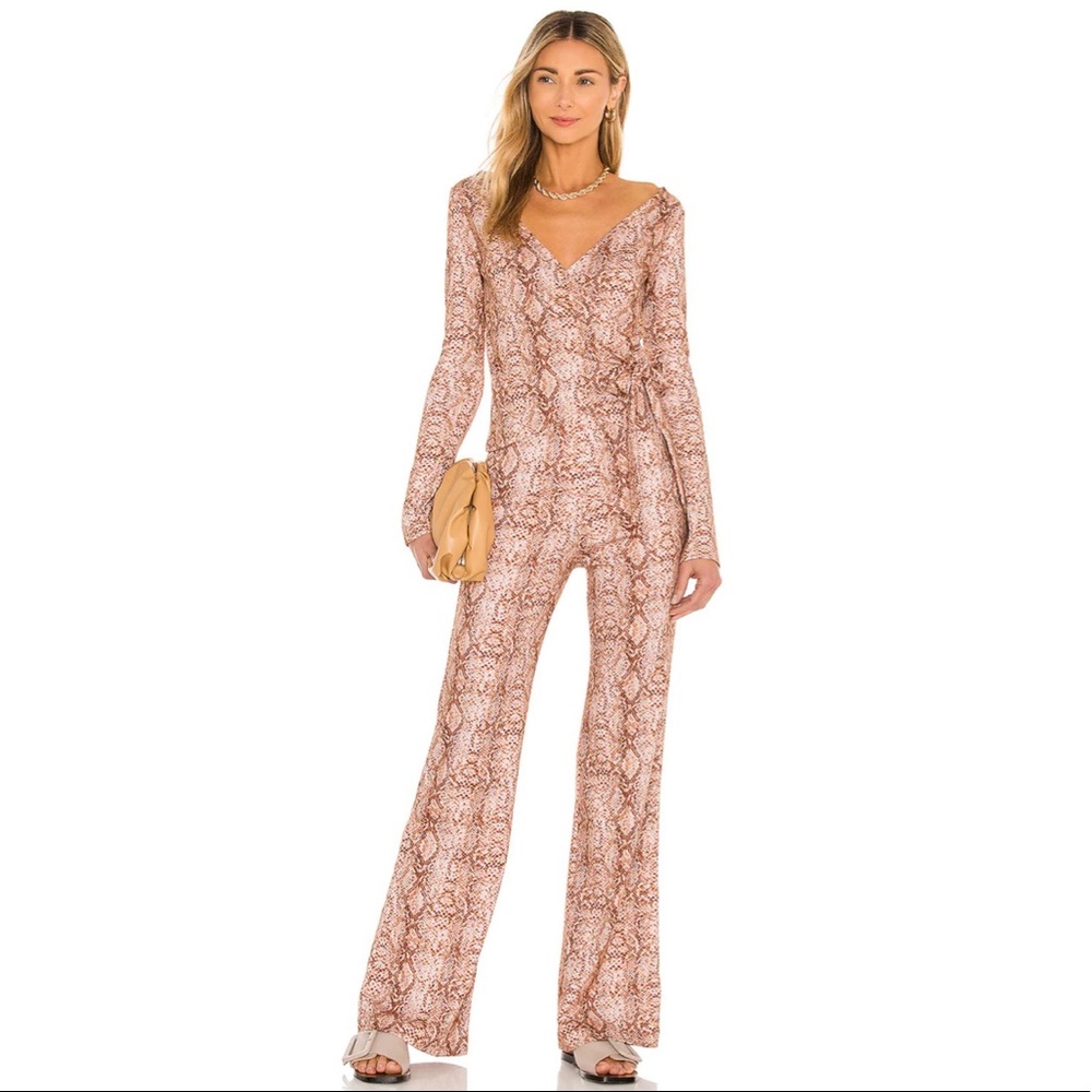 🌸Lovers+Friends | Long Sleeve Snakeprint Wrap Top - Picture 4 of 5